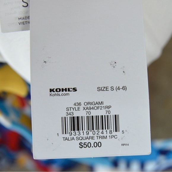 Apt. 9 Tropical Floral Print V Neck One Piece Swimsuit Size Small NWT - Picture 7 of 8